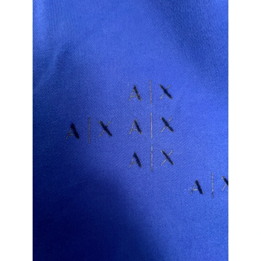 Armani Exchange Mens XL Blue Full Zip Sustainability Project Logo Hoodie